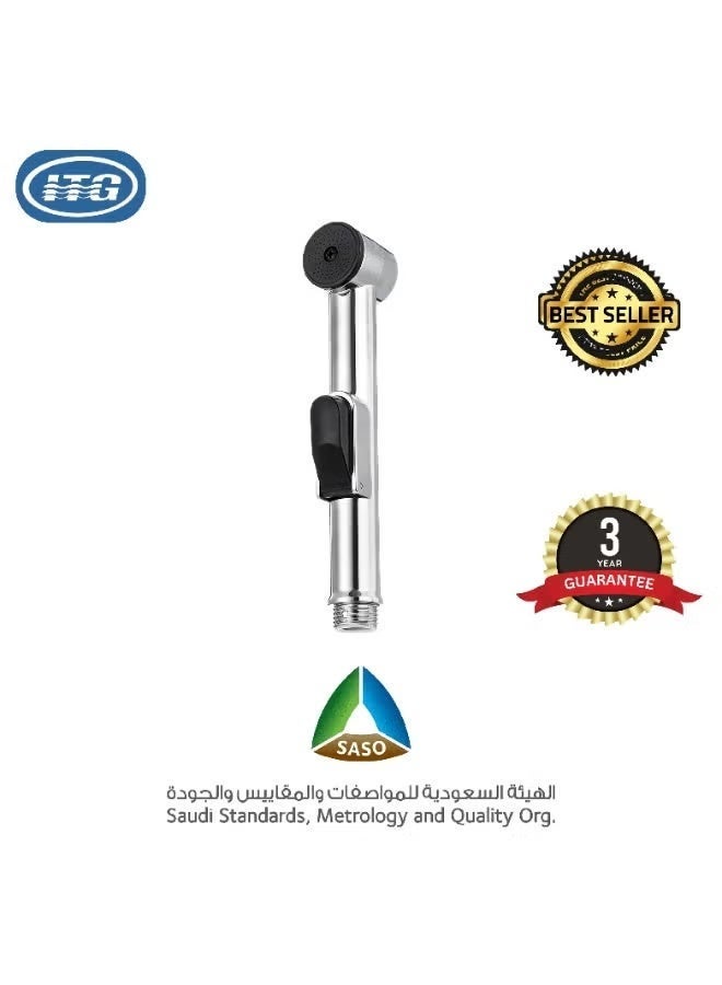 ITG Silver Handheld Bidet Sprayer for Toilet, Soft Pressure Jet Spray, Wall Mount Holder, Stainless Steel Hose, Leak-Proof, Bathroom Hygiene Cleaning Kit - Image 1