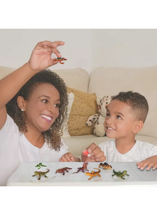 Sienon 12Pcs Reptile Lizard Animals Figures Mini Plastic Cold Blooded Amphibian Frog Toys Figurines Realistic Jungle Animals Chameleon Rainforest Character Toys For Prank Props School Project Easter Eggs - Image 4