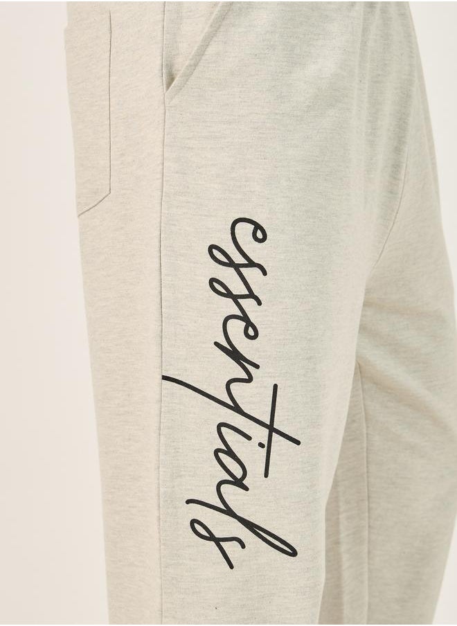 Styli Styli Slogan Print Oversized Jogger with Slip Pocket  - Image 3