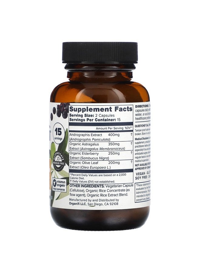 Organifi Organifi - Critical Immune - Superfood Immune Support Blend - 30 Capsules - Powerful Blend of Elderberry, Andrographis, Astragalus and Olive Leaf Extract - Rich in Vitamin C and Antioxidants - Image 2