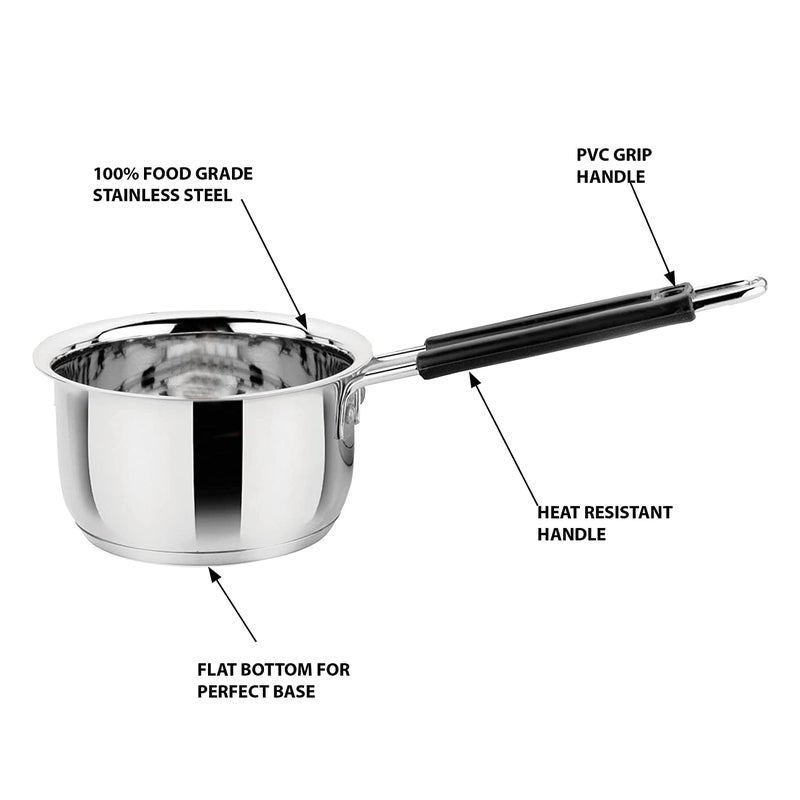 Bartan Star Stainless Steel Induction Friendly Saucepan with Lid -2800ml - Image 3