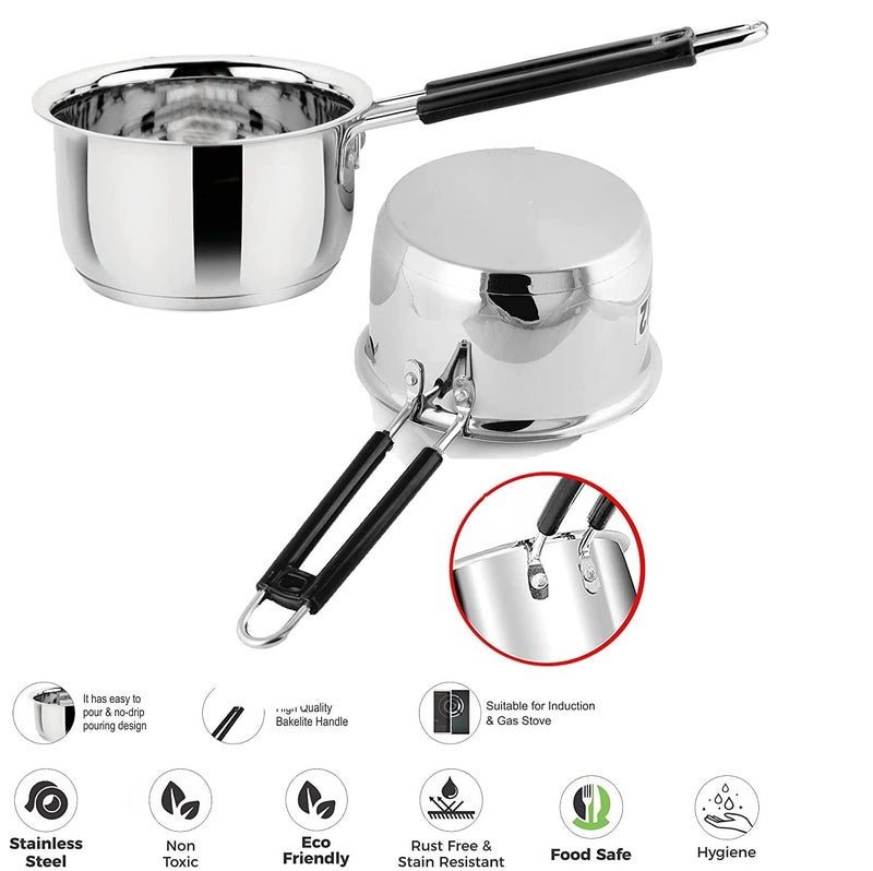 Bartan Star Stainless Steel Induction Friendly Saucepan with Lid -2800ml - Image 4