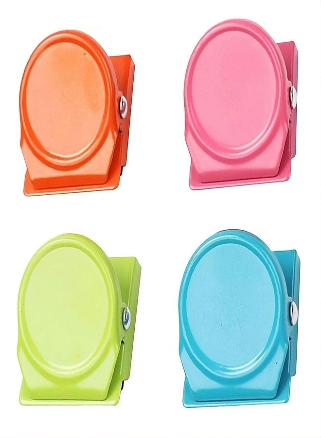 oddpod™ 4 PCS Magnetic Metal Clip & Multi-Functional Hinge Clips for Message Memo Paper Holder/Multi-Colored Binders for Home Office School Supplies - Assorted Colours (1 Pack) - Image 1
