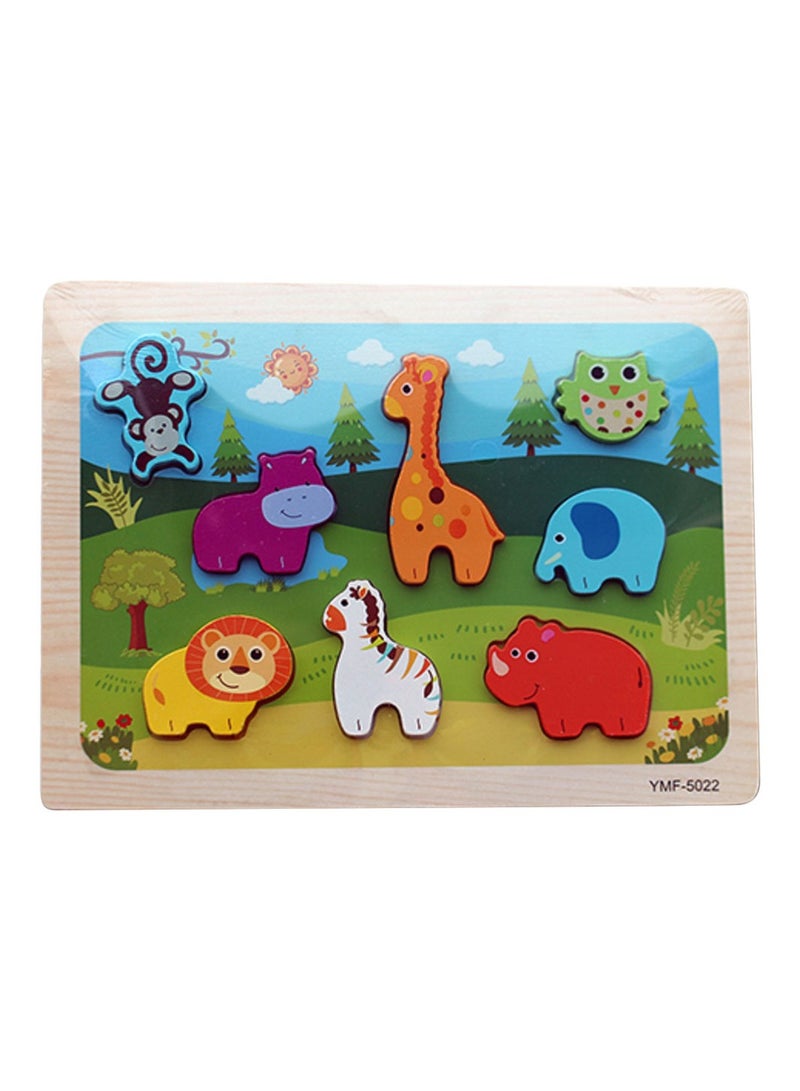 Animal Puzzle Board for Toddlers – Educational Wooden Jigsaw Puzzle Toy with Colorful Animal Figures – Engaging Learning Activity for Kids - Image 1