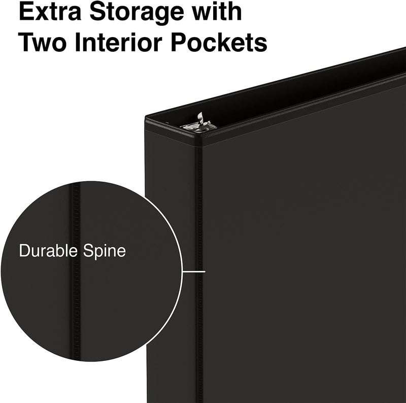 Staples 1-Inch Simply View Binders with Round Rings Black - Image 5