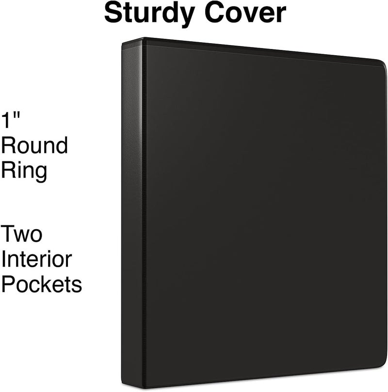 Staples 1-Inch Simply View Binders with Round Rings Black - Image 2