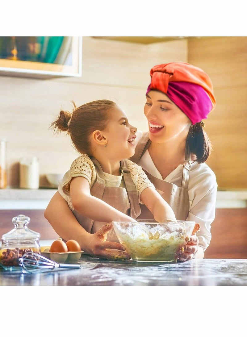 Silk Sleep Cap Turban for Women, Non-Slip Satin Bonnet for Curly Long Hair, Oversized Design for All Hair Types, 2 Pack