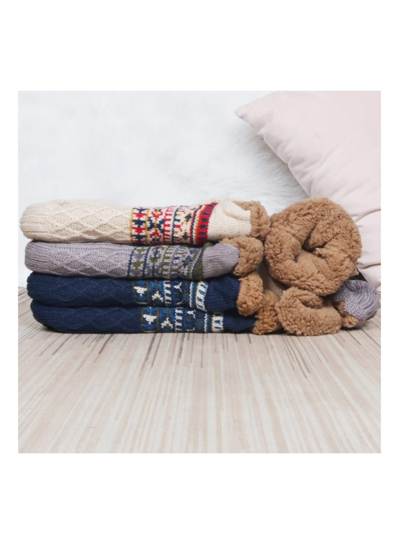 SYOSI Slipper Socks for Women Men, Sherpa Fleece Lined Socks Non Slip Socks Soft Indoor Slipper Socks Non Slip Cozy Bed Socks Snug Winter Socks Warmth Bed Slippers for Indoor Home House Floor - Image 3