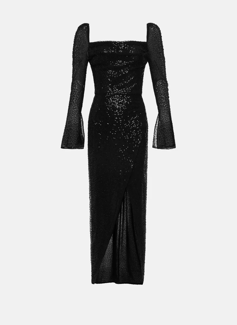 Lichi Fitted sequin maxi dress