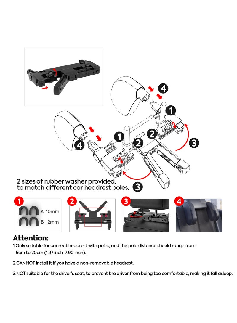 AROAQ Car Seat Headrest Pillow Travel Rest Sleeping Headrest Support Solution U Shaped Pillow for Kids Car Accessories Interior - Image 2