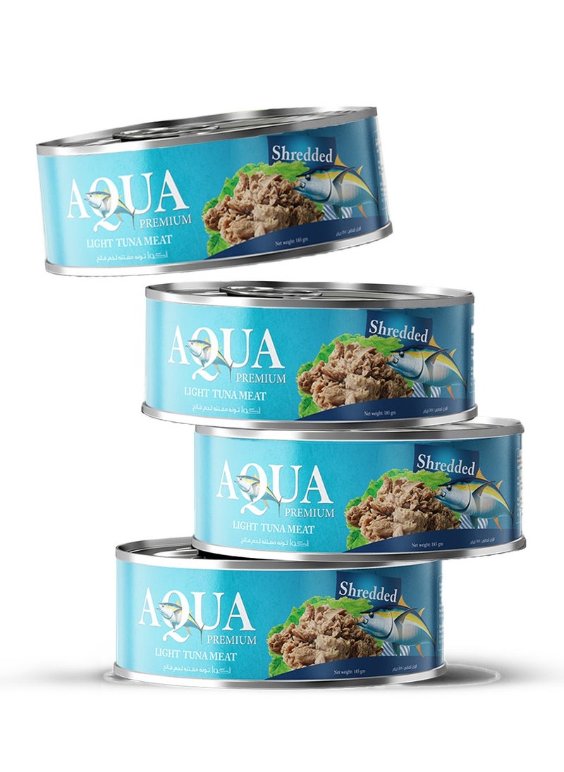 AQUA PREMIUM - Shredded Tuna Light Meat easy open 140grams Pack of 4 - Image 1