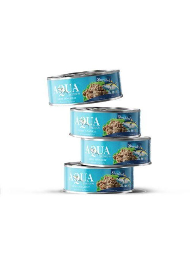AQUA PREMIUM Shredded Tuna Light Meat easy open 140grams Pack of 4 - Image 1