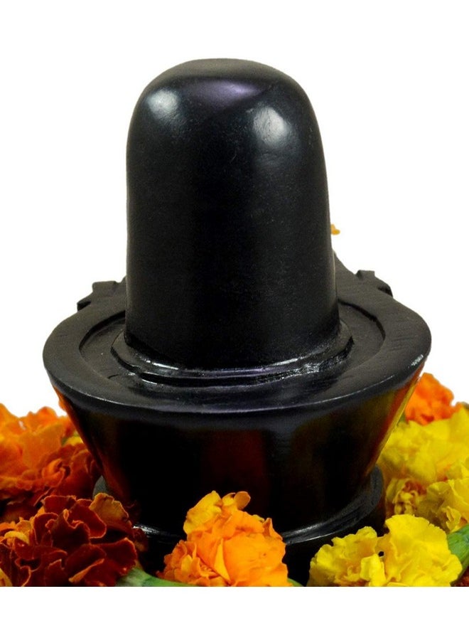 Rudram Rudram Black Marble Shivling Idol || Lord Shiva Shivalingam 4 Inch || Black Stone Shivling Murti for Home Puja, Shivratri Saawan Worship - 300 Gram Medium Size (Marble, Black)  - Image 3
