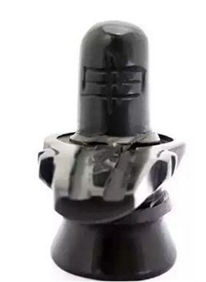 Rudram Rudram Black Marble Shivling Idol || Lord Shiva Shivalingam 4 Inch || Black Stone Shivling Murti for Home Puja, Shivratri Saawan Worship - 300 Gram Medium Size (Marble, Black)  - Image 4