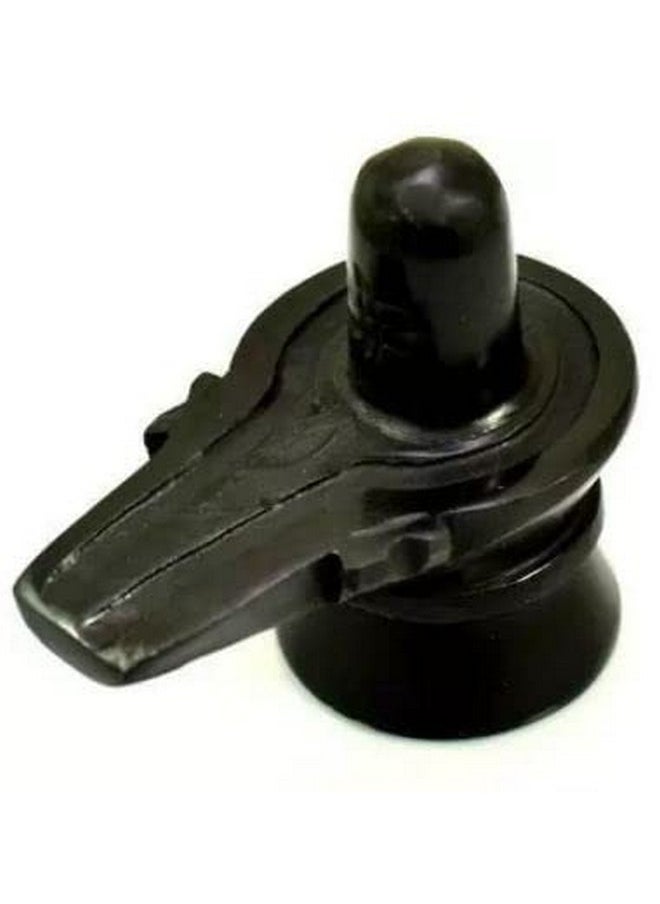 Rudram Rudram Black Marble Shivling Idol || Lord Shiva Shivalingam 4 Inch || Black Stone Shivling Murti for Home Puja, Shivratri Saawan Worship - 300 Gram Medium Size (Marble, Black)  - Image 2