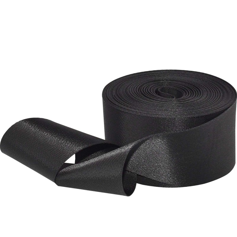 Flat Nylon Webbing 1 Roll 10 Yards 2 Inch Wide Strap for DIY Making Luggage Strap Dog Leashes Lawn Chairs Hammocks Towing Outdoor Activities Canoe Seat Furniture Slings Black