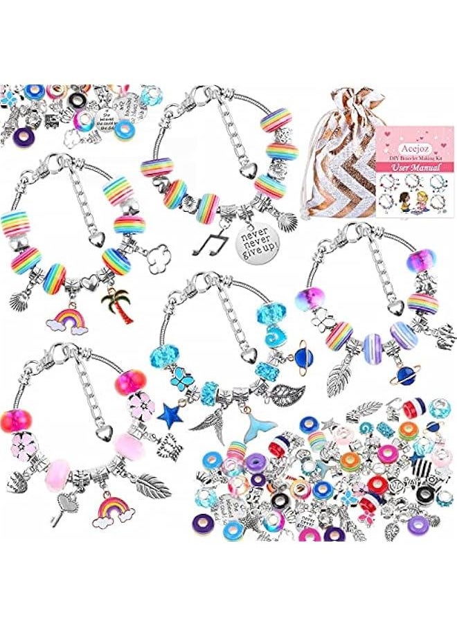 Generic 85 Pcs Charm Bracelet Making Kit, DIY Charm Bracelets Beads for Adults and Beginner Jewelry Making Kit  - Image 1