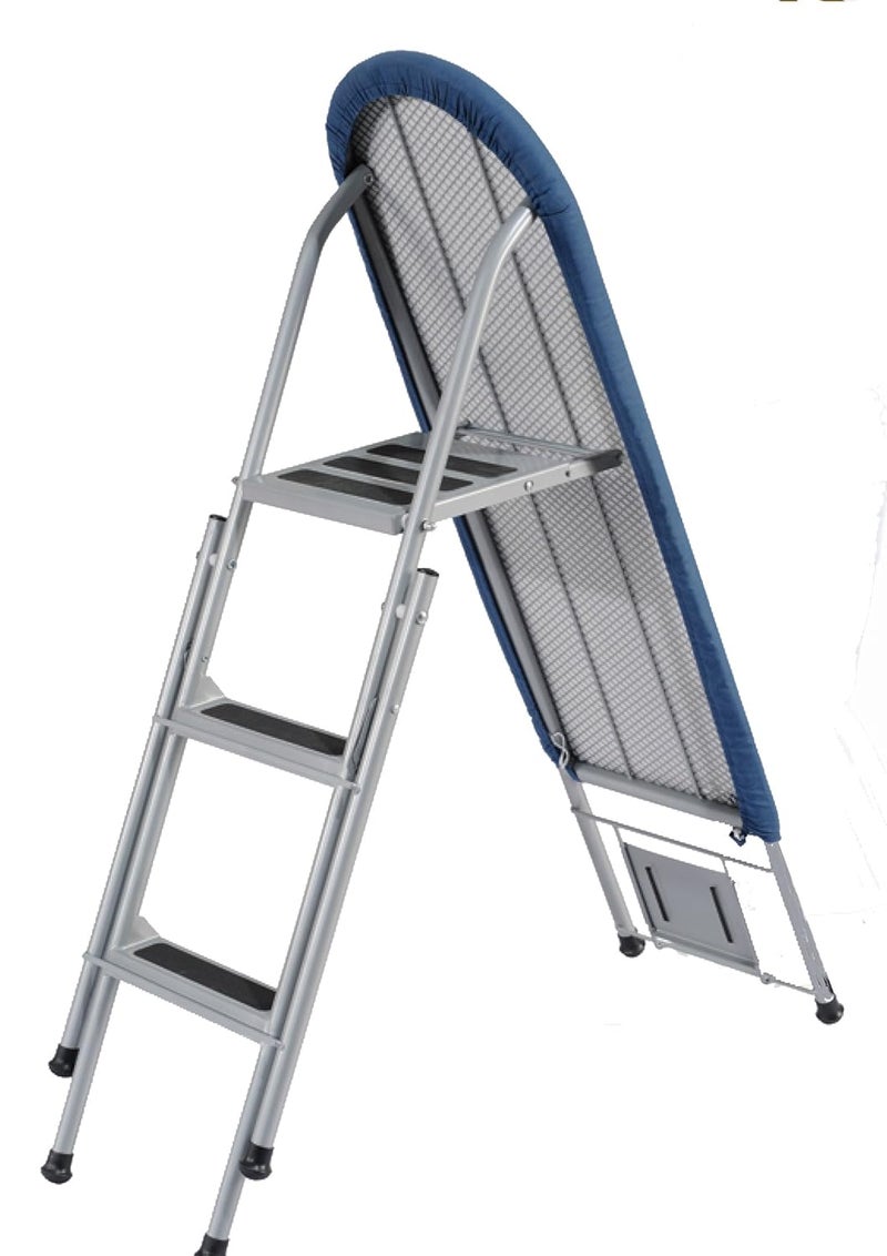 ATHENACREATIONS ATHENACREATIONS MultiPurpose 2in1 Ironing Board with Ladder Convertible Iron Table for Ironing Clothes MultiUse Three Step Ladder Fully Foldable  - Image 2