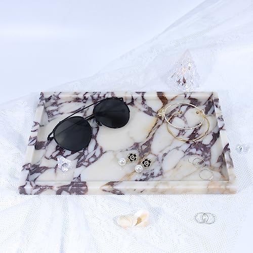 DUANYAN Real Luxurious Natural Marble Vanity Tray Genuine Marble/Stone Storage Tray for Home Decor Bathroom/Kitchen/Vanity/Dresser Non-Resin/Non-Ceramic - Image 4