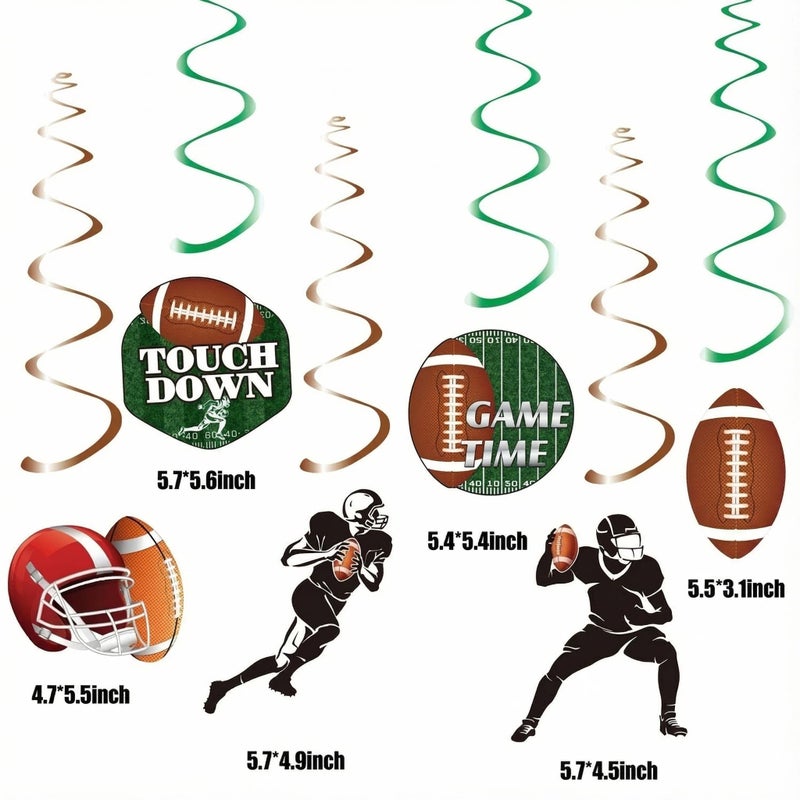 MABROUC 32PCS Football Party Decorations Kit, Tailgate & Football Birthday Party Game Day Supplies with Banner, Swirl Streamers, Honeycomb Table Centerpieces - Image 5