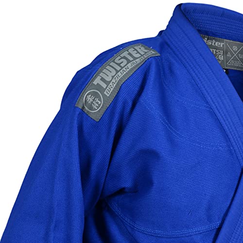 twister fight wear Twister Challenge Brazilian Jiu Jitsu Gi | Jiu Jitsu Uniform | BJJ Gi | Lightweight Preshrunk Fabric | Comes With FREE Belt (A4, Blue) - Image 5