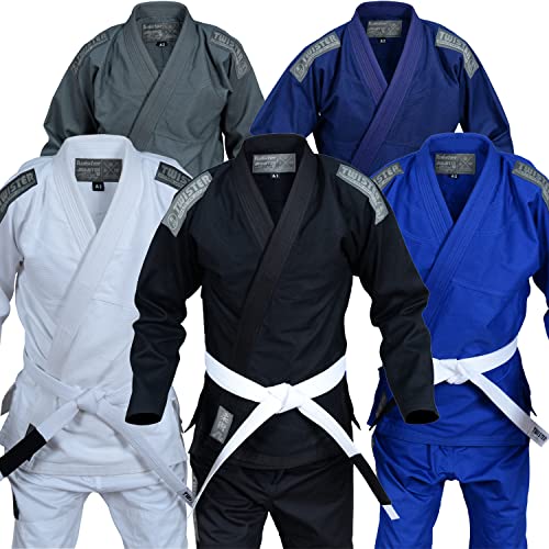 twister fight wear Twister Challenge Brazilian Jiu Jitsu Gi | Jiu Jitsu Uniform | BJJ Gi | Lightweight Preshrunk Fabric | Comes With FREE Belt (A4, Blue) - Image 1