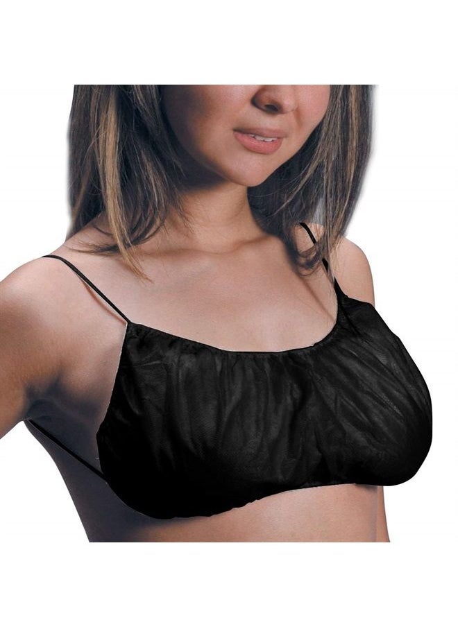 Reneebeautytan Pack of 50 Black Disposable Bras Bikini,Shoulder Loops, Individually Packed - Spray Tan, Spa Salon Top Garment Underwear, Airbrush Spray Tanning Bra  - Image 1