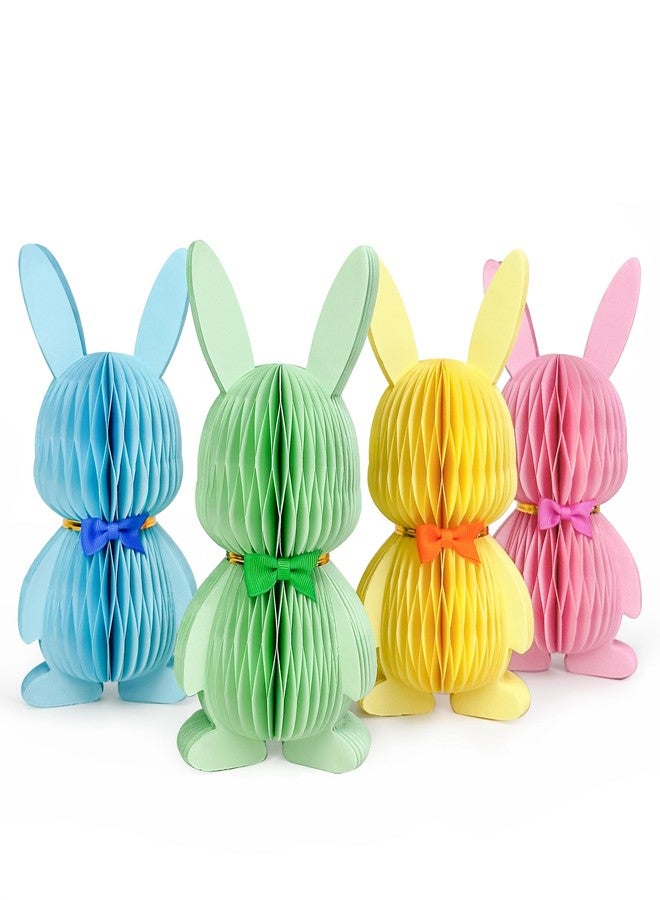 UNIIDECO Easter Decorations, 4 PCS Easter Bunny Honeycomb Colorful Easter Centerpiece Table Decorations for Easter, Egg Hunt, Birthday, Bunny Themed Party, Spring Garden Party - Image 1