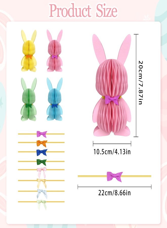 UNIIDECO Easter Decorations, 4 PCS Easter Bunny Honeycomb Colorful Easter Centerpiece Table Decorations for Easter, Egg Hunt, Birthday, Bunny Themed Party, Spring Garden Party - Image 2