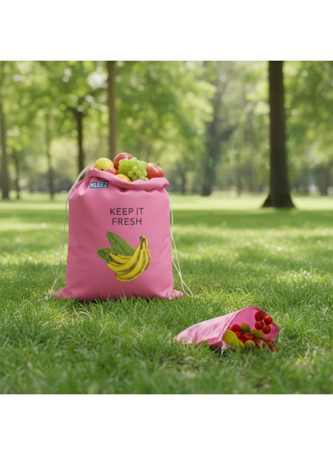 كليز أكياس كليز القابلة لإعادة الاستخدام لحفظ الفواكه والخضراوات والأعشاب طازجة | أكياس تخزين جيدة التهوية للفواكه والخضراوات والأعشاب | أكياس تسوق صديقة للبيئة، قابلة للغسل، ومُرمّزة بالألوان، مناسبة للثلاجة أو خزانة المؤن - Image 2