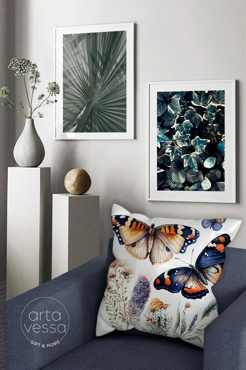 Artavessa Double Sided Digital Printed Decorative Faux Leather Throw Pillow Cover