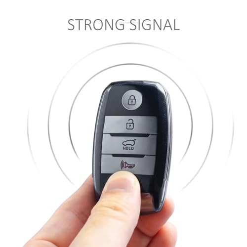 JVCV® Soft TPU Transparent Black Key Cover Compatible with Kia Seltos Sonet Carens 3 & 4 Button Smart Key | Anti-Scratch Slim Fit Case | Shockproof Protection (Transparent Black) - Image 5
