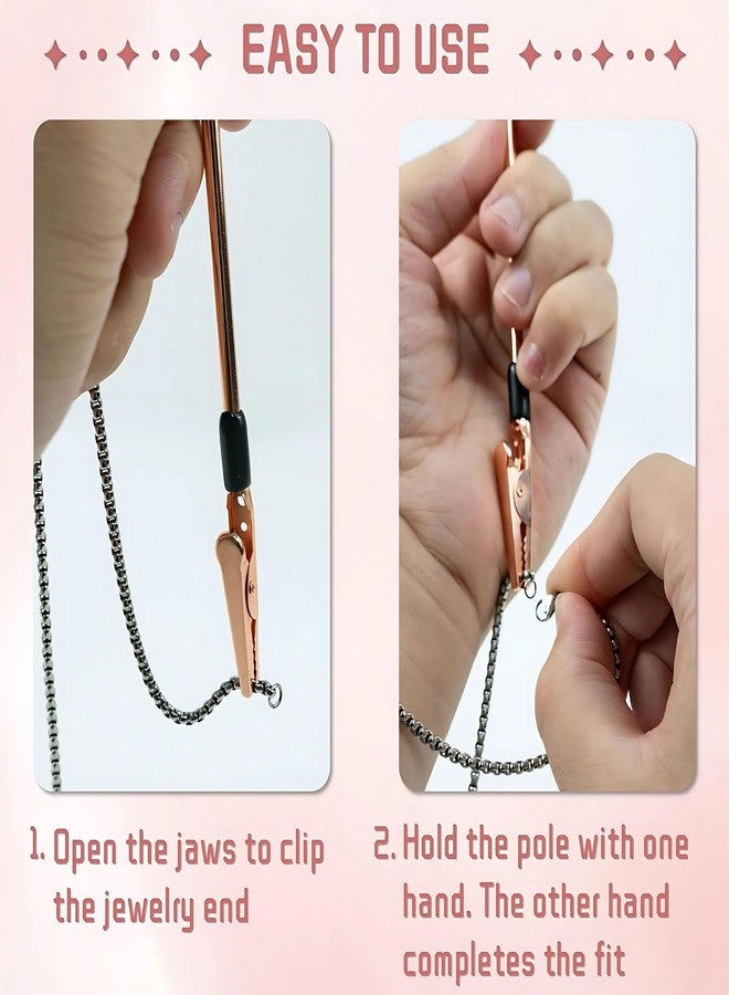 Hian Jewelry Fastener Helper for Bracelets, Necklaces & Watches – One-Hand Clasp Holding Tool, Tangle-Free Closure Support for Fine & Fashion Jewelry – Stainless Steel Copper Color (Pack of 1) - Image 2