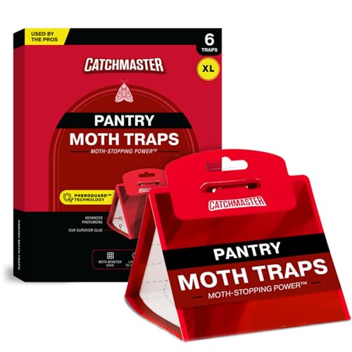 Catchmaster Pantry Moth Traps with Premium PheroGuard Technology – XL, Extra-Strength Glue – Odorless, Kids and Pet Safe – Traps & Eliminates Moths – Protects Pantry, Cabinets & Food Storage – 6-Pack - Image 1