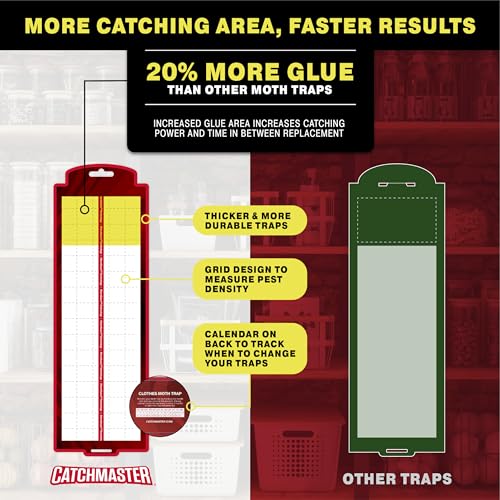 Catchmaster Pantry Moth Traps with Premium PheroGuard Technology – XL, Extra-Strength Glue – Odorless, Kids and Pet Safe – Traps & Eliminates Moths – Protects Pantry, Cabinets & Food Storage – 6-Pack - Image 4