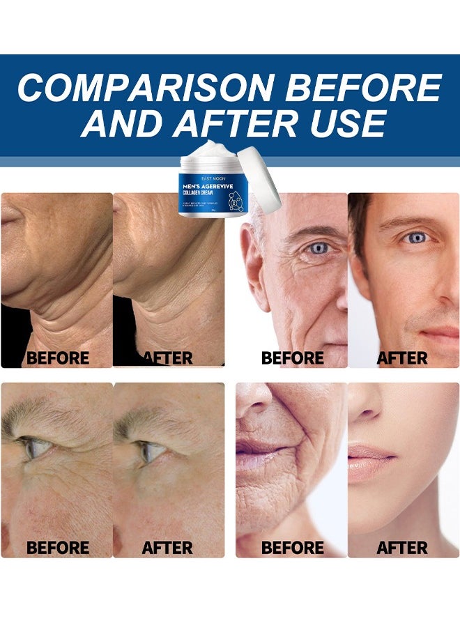 East Moon - Men's Age Revive Collagen Facial Cream, Fade Fine Lines, Tighten Skin, Age Rewind Wrinkles Smoothing Gel, Day And Night Skin Care Moisturizing And Tightening Lotion, 30G - Image 1