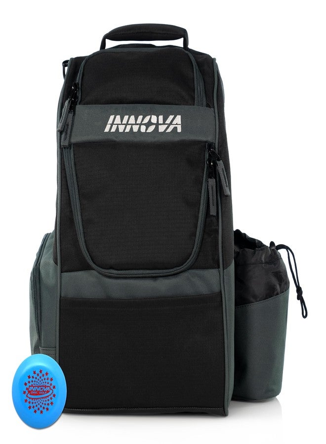 حقيبة ظهر Innova Adventure Pack Golf 2023 - تتسع لـ 25 قرصًا - تتضمن حقيبة Innova Mini للغولف القرصي (رمادي)