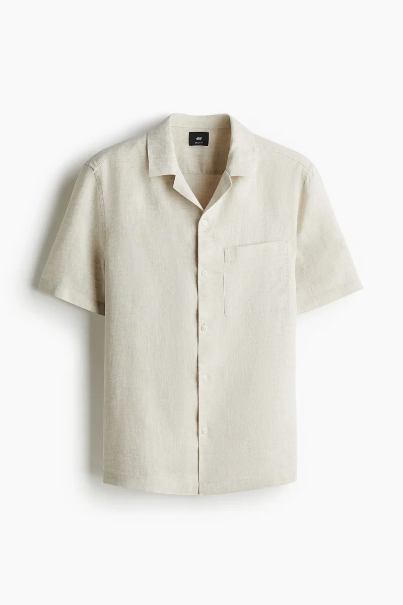 اتش اند ام Regular Fit Linen resort shirt