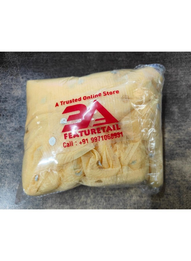 3A Featuretail 42inch Width 5Mtr Golden Dot Printed Net Fabric for Decoration, Fruit/Dryfruit/Gift Packing & Trousseau Tray Packing (Golden, 5 Meter) - Image 4