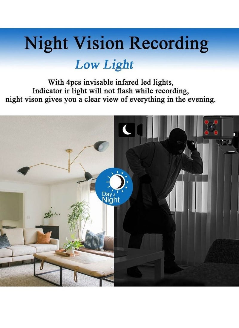 FIPKA - Hidden Spy Camera Mini Wireless Camera Small Cam with Motion Detection and Night Vision Loop Recording Micro Nanny Cam Cop Pet Indoor Outdoor Security Camera Home Nanny Camera (NO Wi-Fi & SD Card) - Image 1