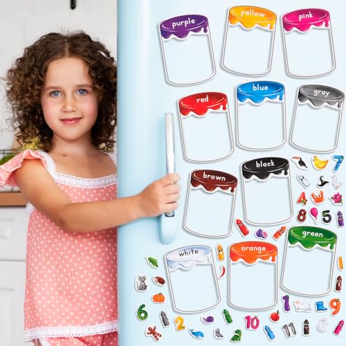 Simply magic 66 PCS Magnetic Color Sorting Set, Magnetic Numbers & Colors Sorting Toys for Toddlers, Numbers Color Sorting Magnets for Fridge and Whiteboard, Recognition Sorting Set - Simply Magic - Image 5