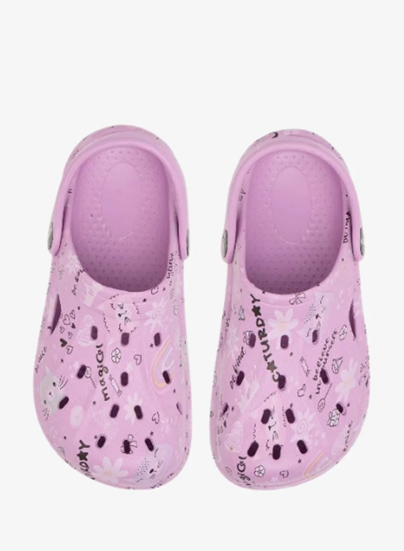 Aqua Girls Printed Clogs with Backstrap