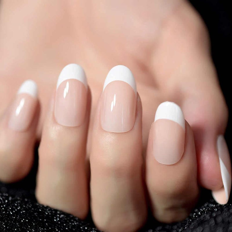 FASHIONHARBOUR Fashionharbour 24PCS Everlasting French Nails Artificial Nails Art Set Lightweight Long Lasting Easy To Use Quick Fix For Festivals Special Occasions French - Image 2