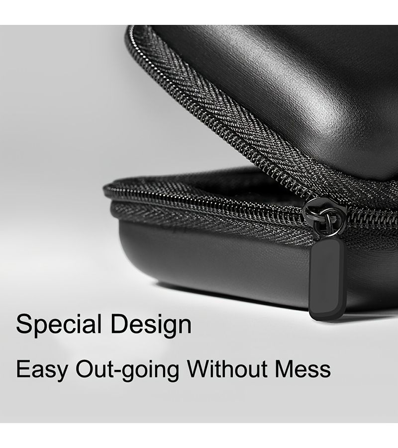2pcs Black Mini Travel Storage Bag Zipper Earphone Shockproof Case Data Cable Organizer Box - Image 4