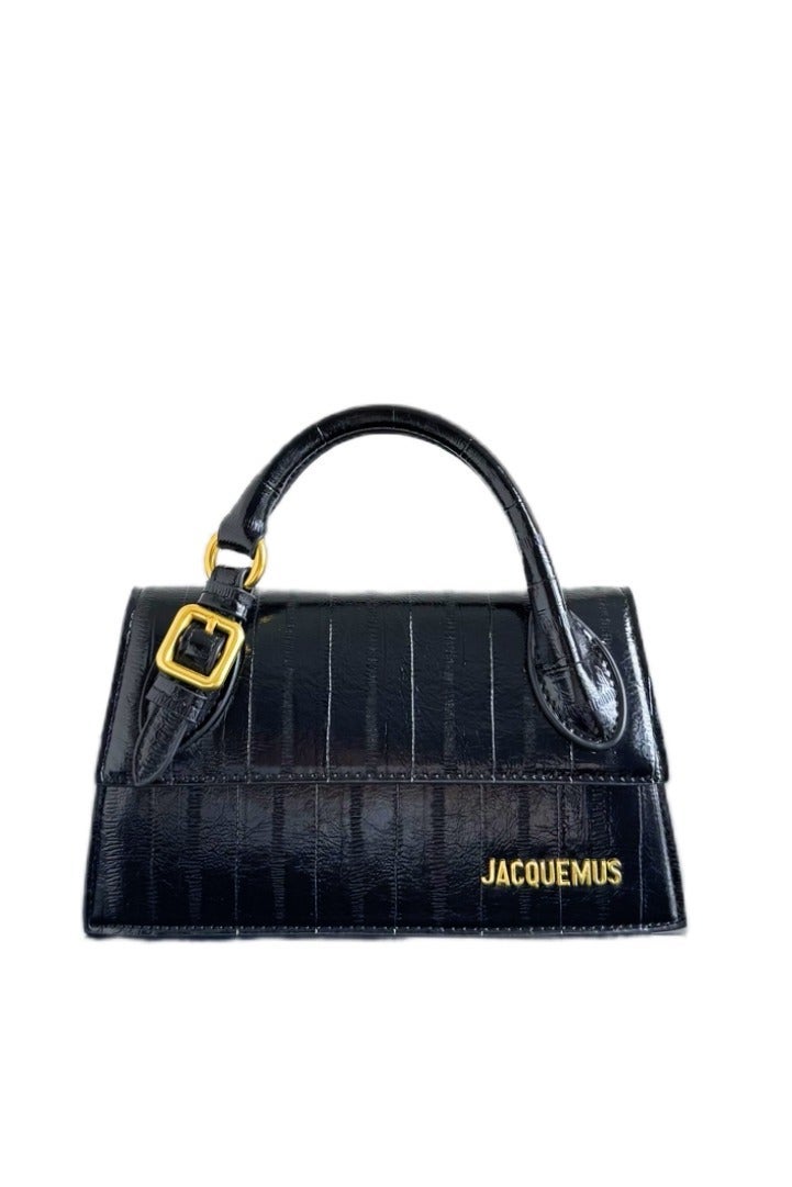 Jacquemus  كروك منقوشة الجلد طويل Le Chiquito أعلى مقبض حقيبة مع حزام Crossbody - Image 1