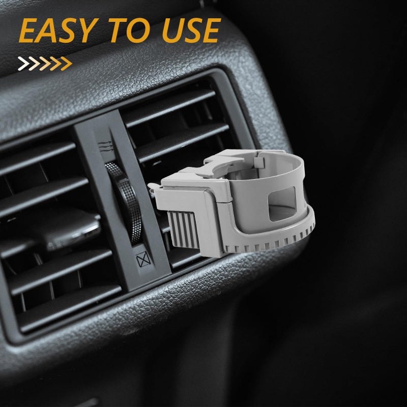Universal Car Vent Cup Holder Compatible with Coffee Cups and Water Bottles Gray Travel Accessory - Image 5