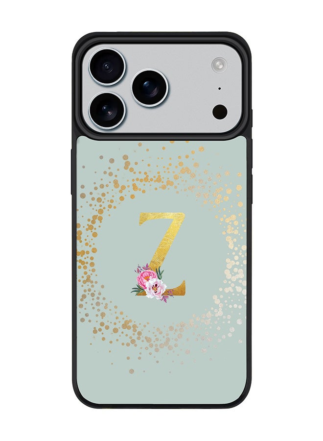 Stylizedd iPhone 17 Pro Max Case, [Compatible with MagSafe] Slim Magnetic cover Phone Case iPhone 17 Pro Max -Custom Monogram Floral - Z  (Light Grey ) - Image 1