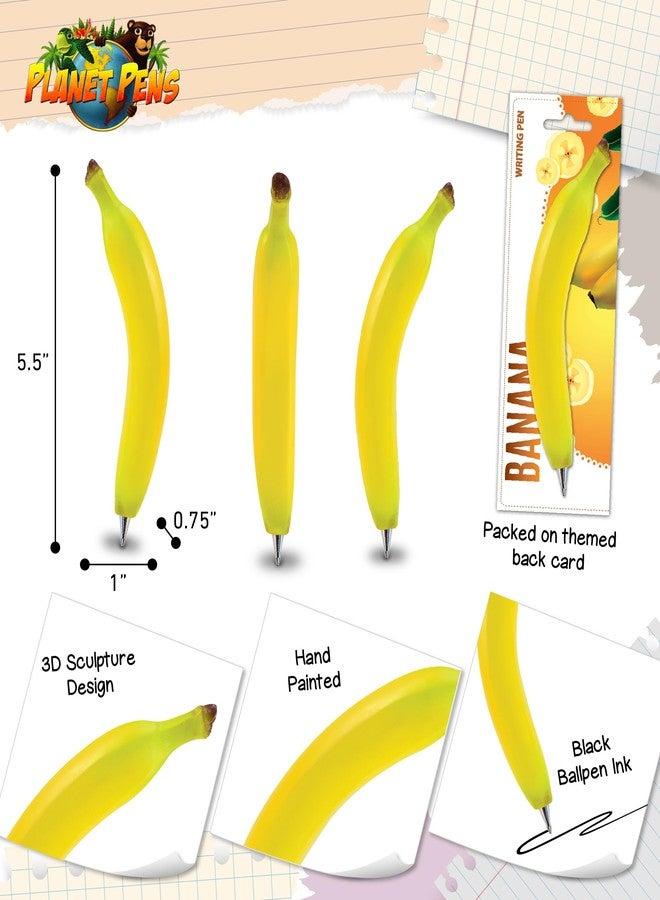 بازلد قلم حبر جاف من الراتنج بتصميم كوكب الموز من Puzzled - تصميم فواكه، 6 بوصات، هدية مناسبة للأطفال والكبار (3702) - Image 3