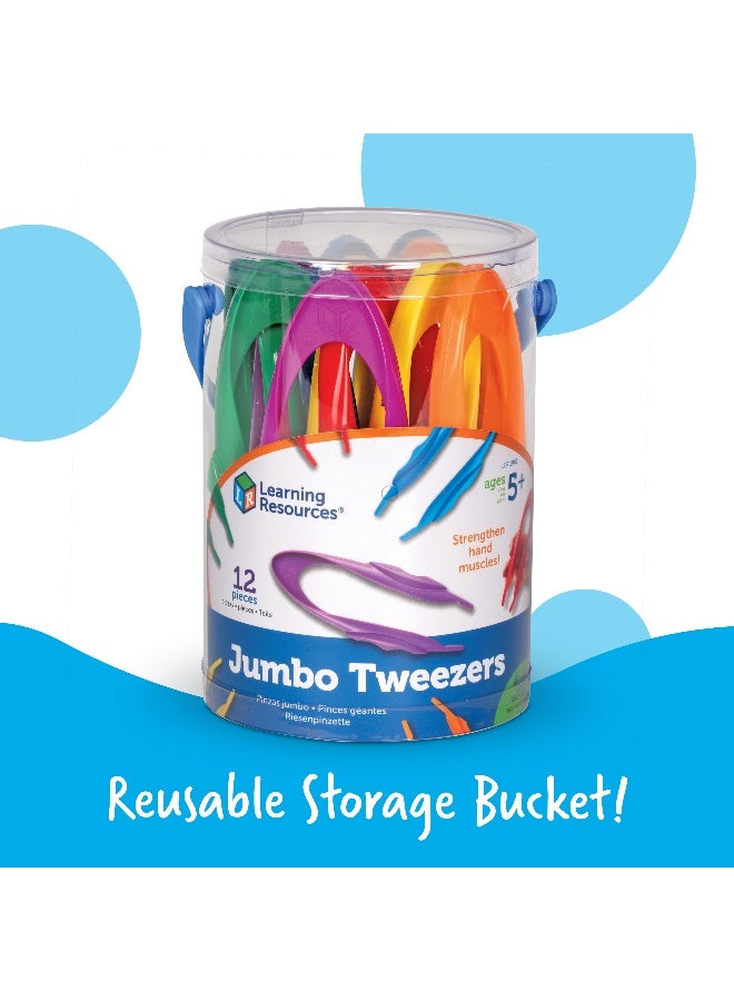 Learning Resources Primary Science Jumbo Tweezers (Set Of 12), Develops Fine Motor Skills, Brightly Colored, Ergonomic Grip, Ideal For Young Learners, Ages 5+ - Image 5