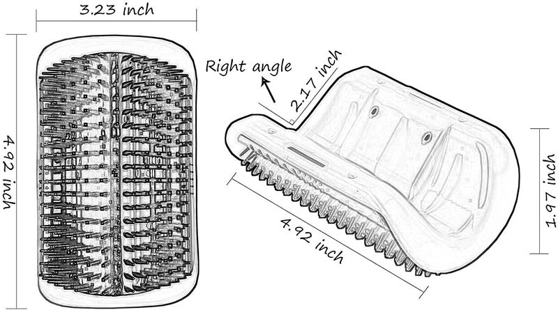 Pups&Pets فرشاة تنظيف القطط الذاتية لجدران الزاوية، فرشاة ناعمة لتدليك القطط ذات الفراء القصير والطويل، لعبة تدليك أكثر نعومة للقطط والجراء (اللون حسب المتوفر) - Image 2